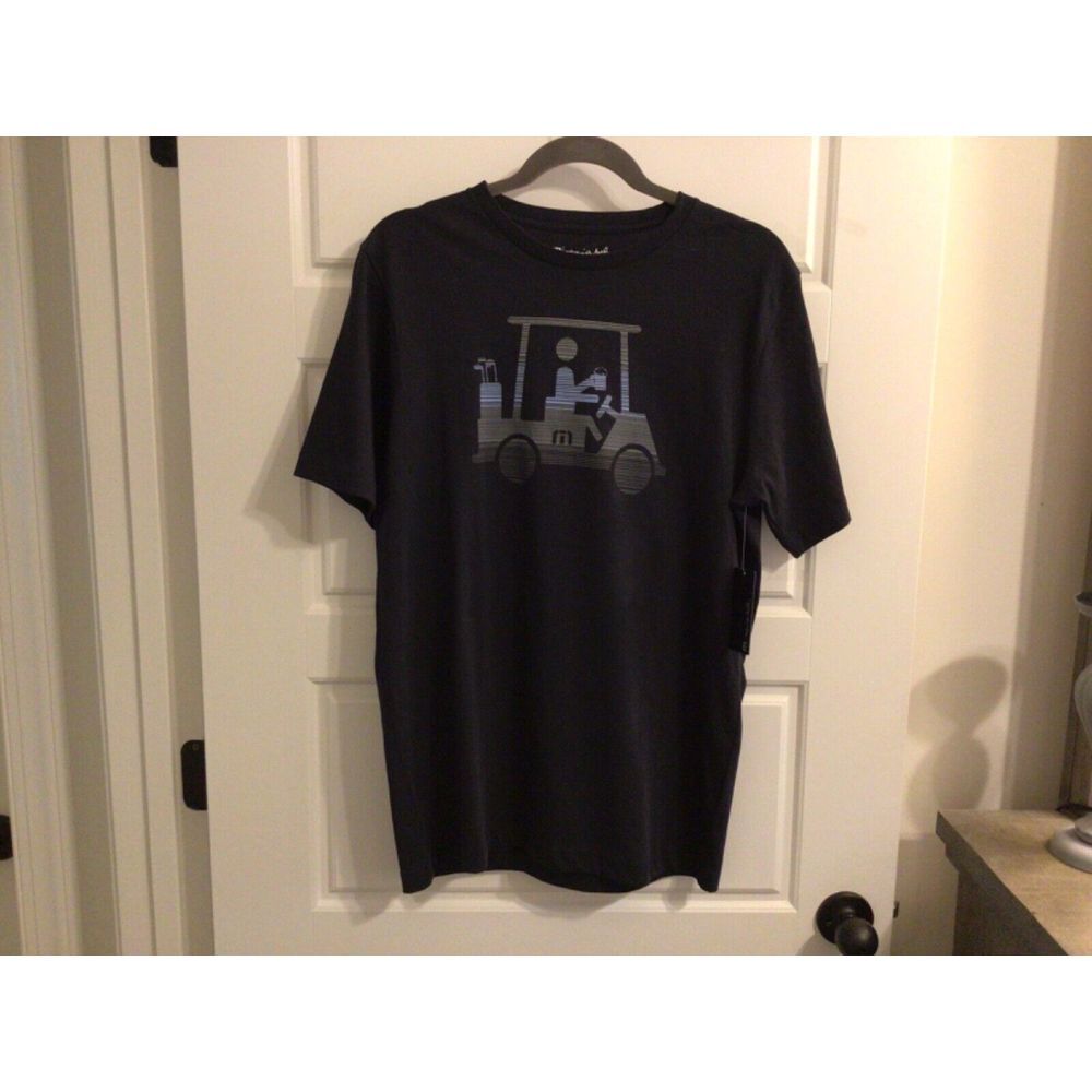 Travis Mathew Black Pima Cotton Race You Golf Cart Shirt Mens Small